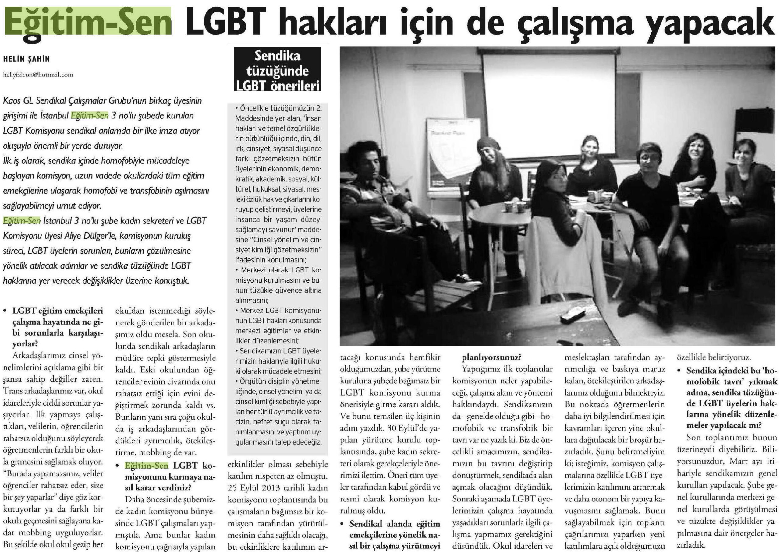 Eğitim Sen LGBT Hakları İçin de Çalışma Yapacak - Agos