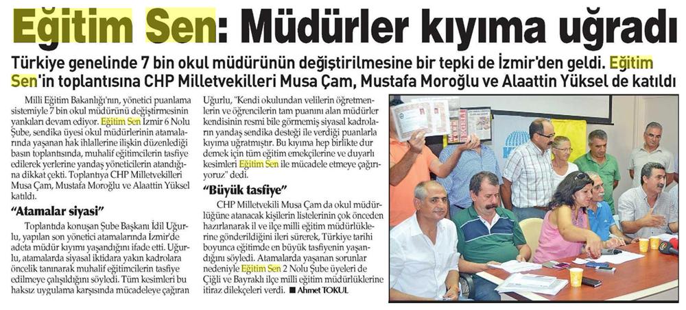 Eğitim Sen: Müdürler Kıyıma Uğradı - Yenigün (İzmir)