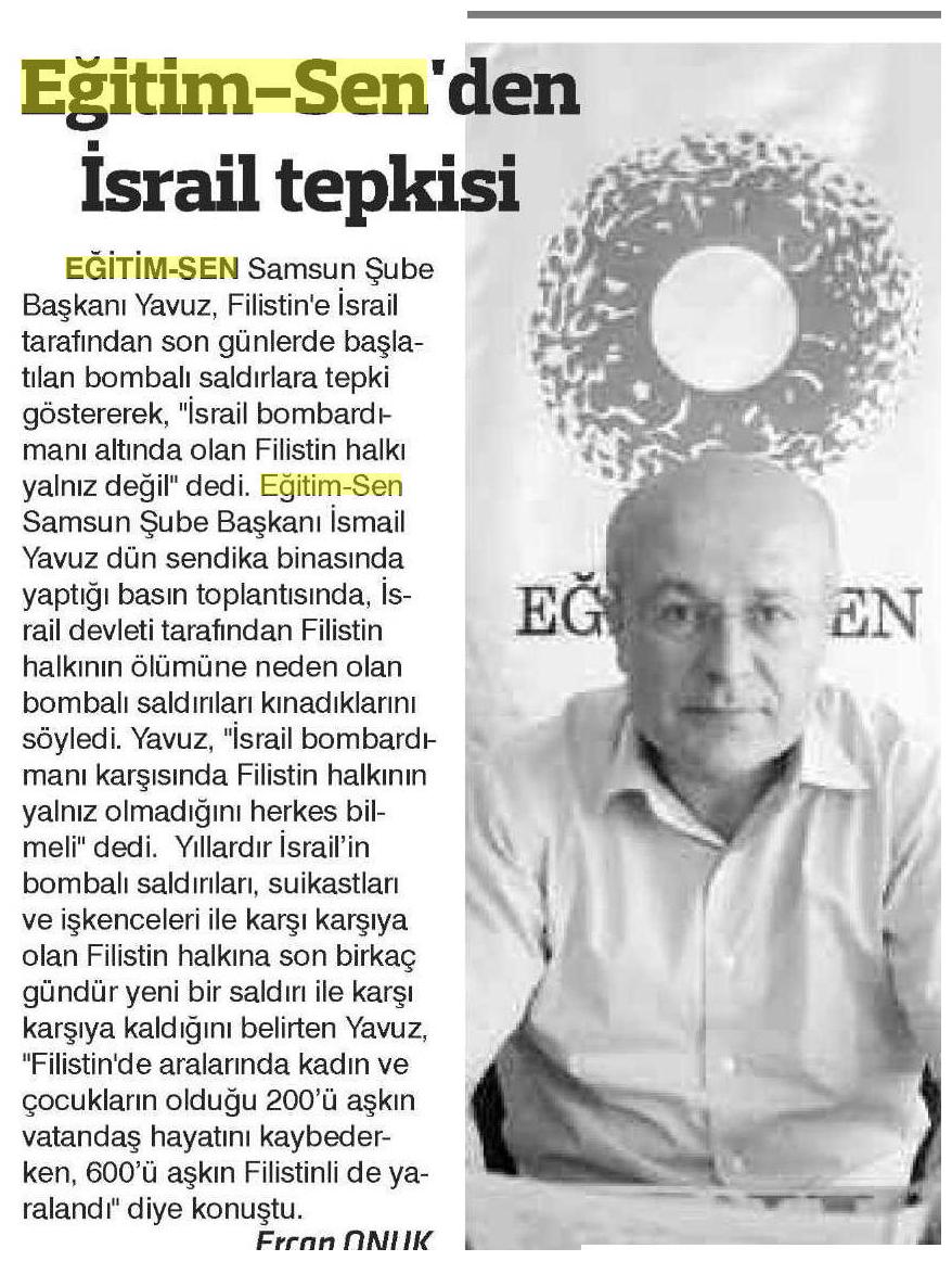 Eğitim Sen'den İsrail Tepkisi - Hedef Halk