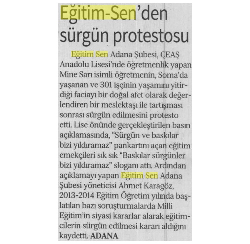 Eğitim Sen'den Sürgün Protestosu - Özgür Gündem