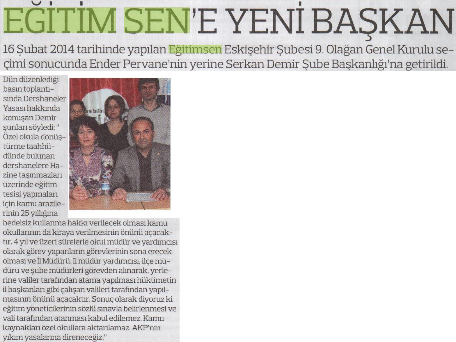 Eğitim Sen'e Yeni Başkan - Milli İrade