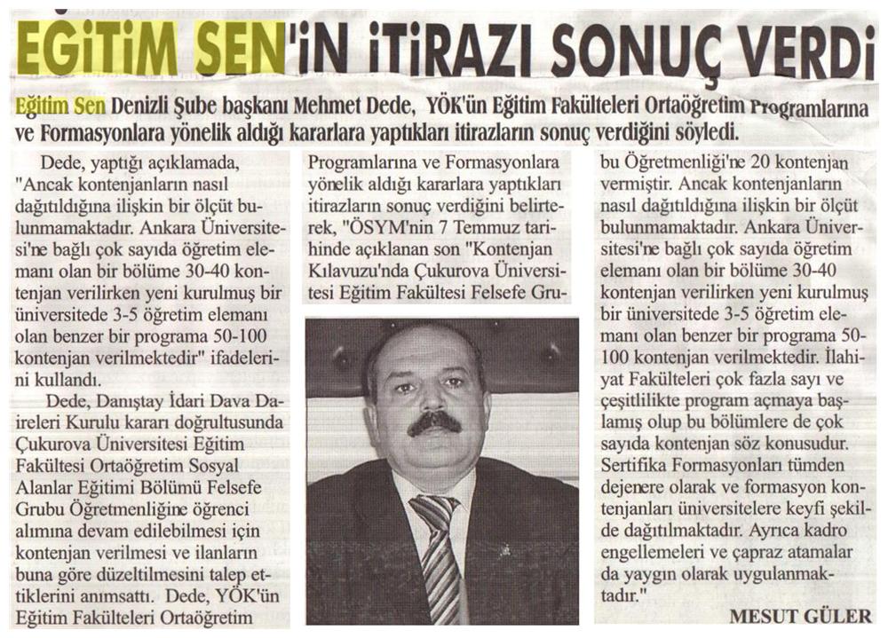Eğitim Sen'in İtirazı Sonuç Verdi - Yeni Olay