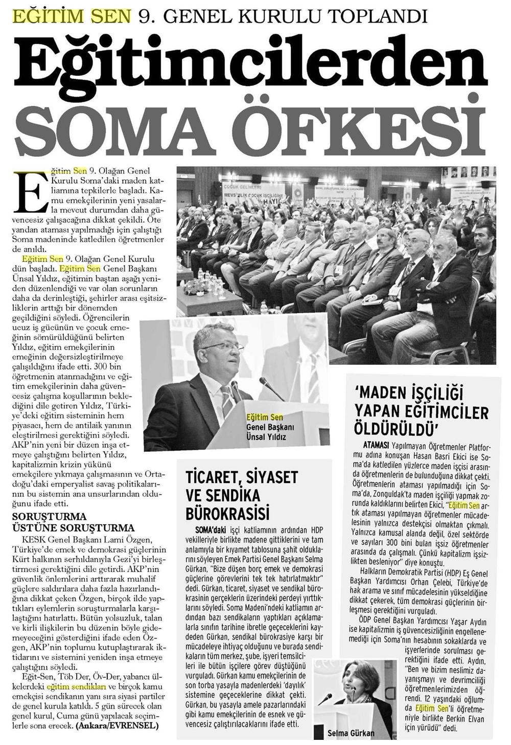 Eğitimcilerden Soma Öfkesi - Evrensel