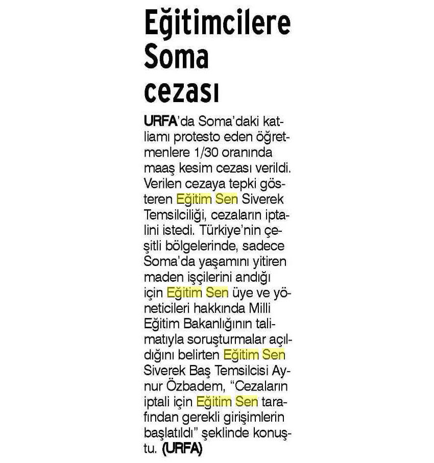 Eğitimcilere Soma Cezası - Evrensel