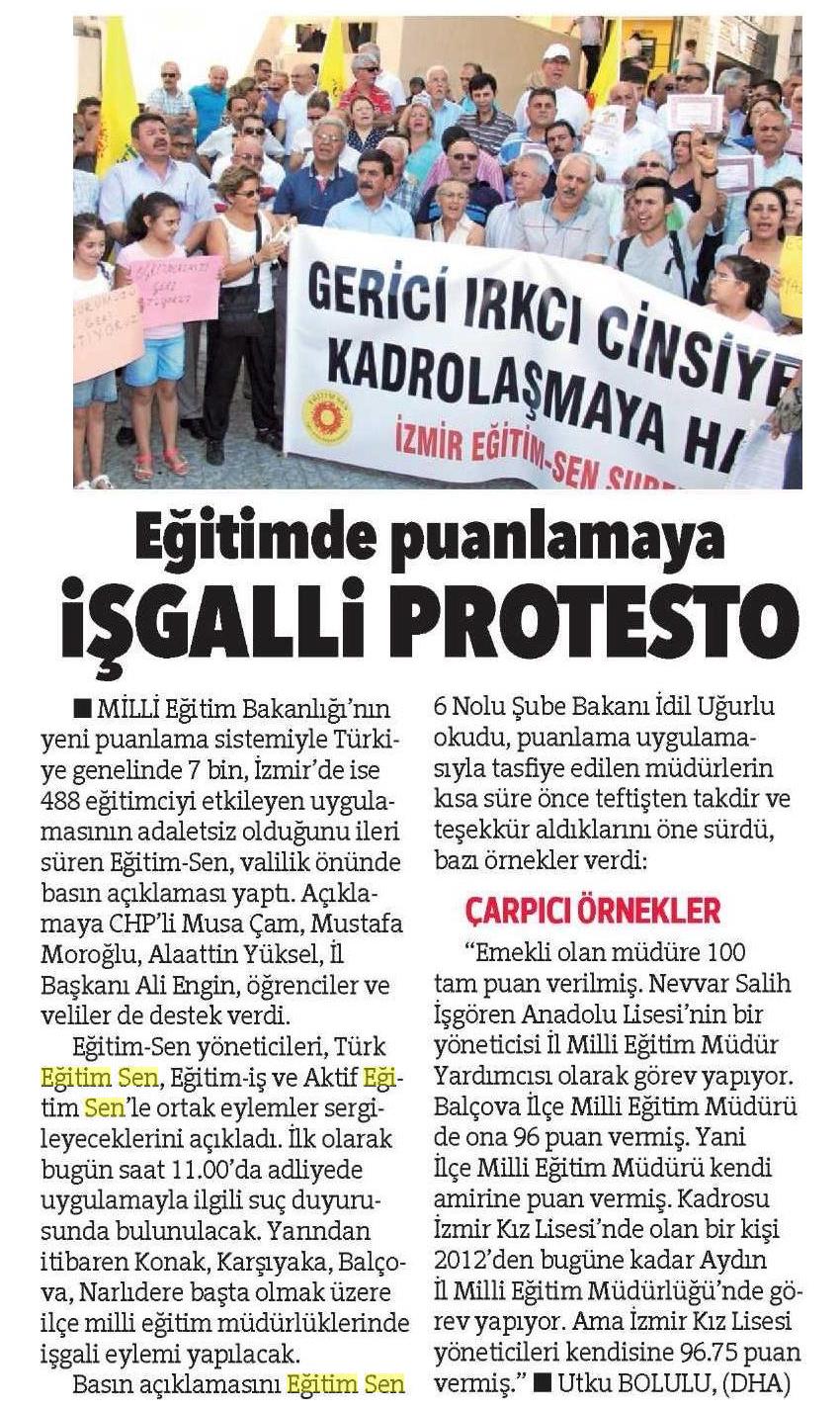 Eğitimde Puanlamaya İşgal Eylemli Tepki - İzmir Hürriyet (Şehir)