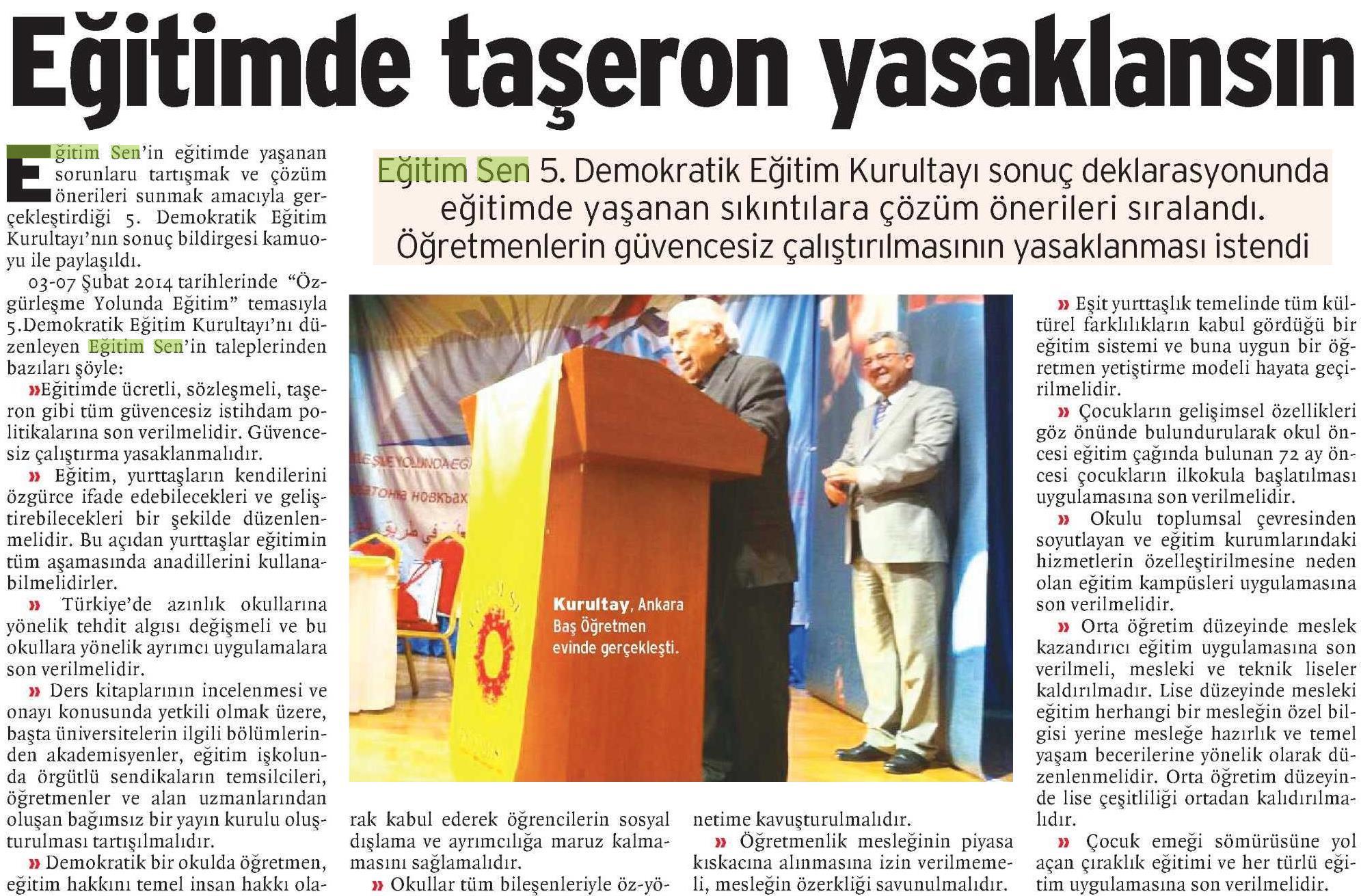 Eğitimde Taşeron Yasaklansın - Birgün