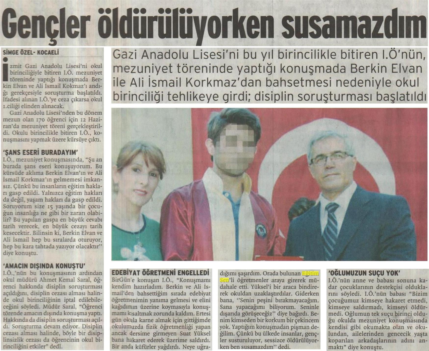 Gençler Öldürülüyorken Susamazdım - Birgün