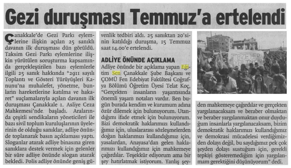 Gezi Duruşması Temmuz'a Ertelendi - Birgün