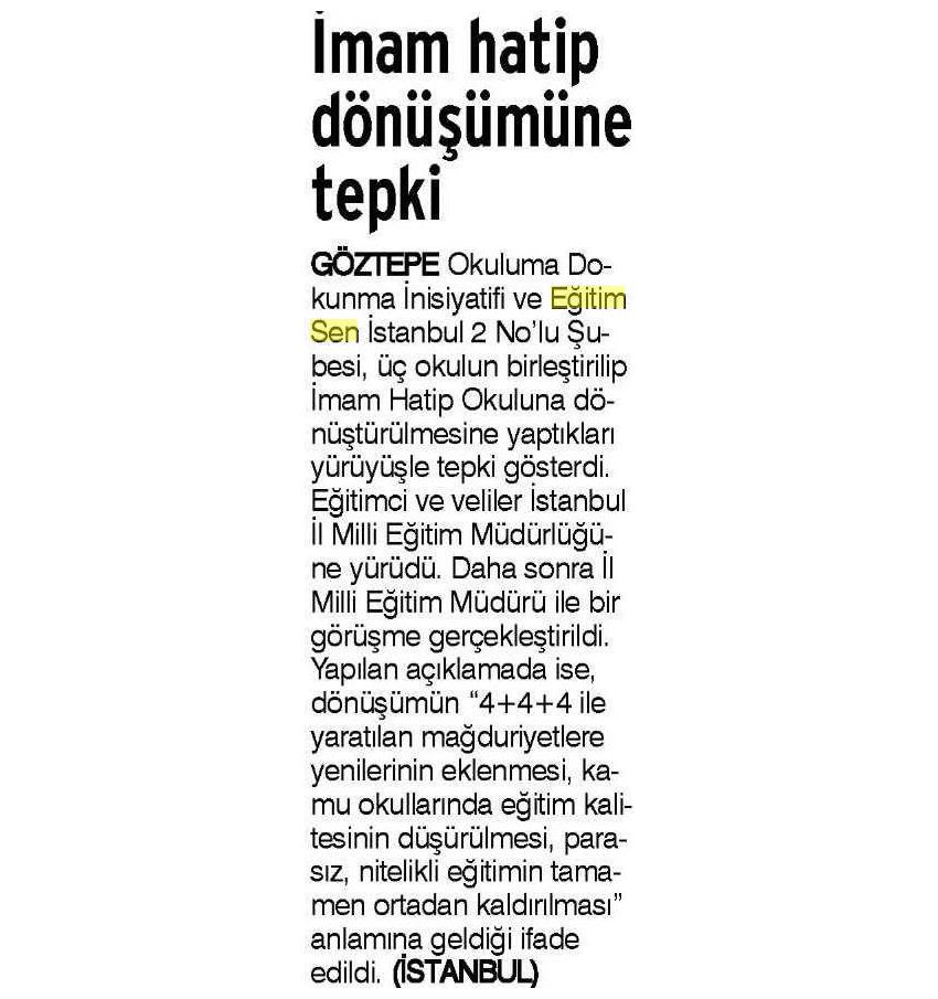 İmam Hatip Dönüşümüne Tepki - Evrensel