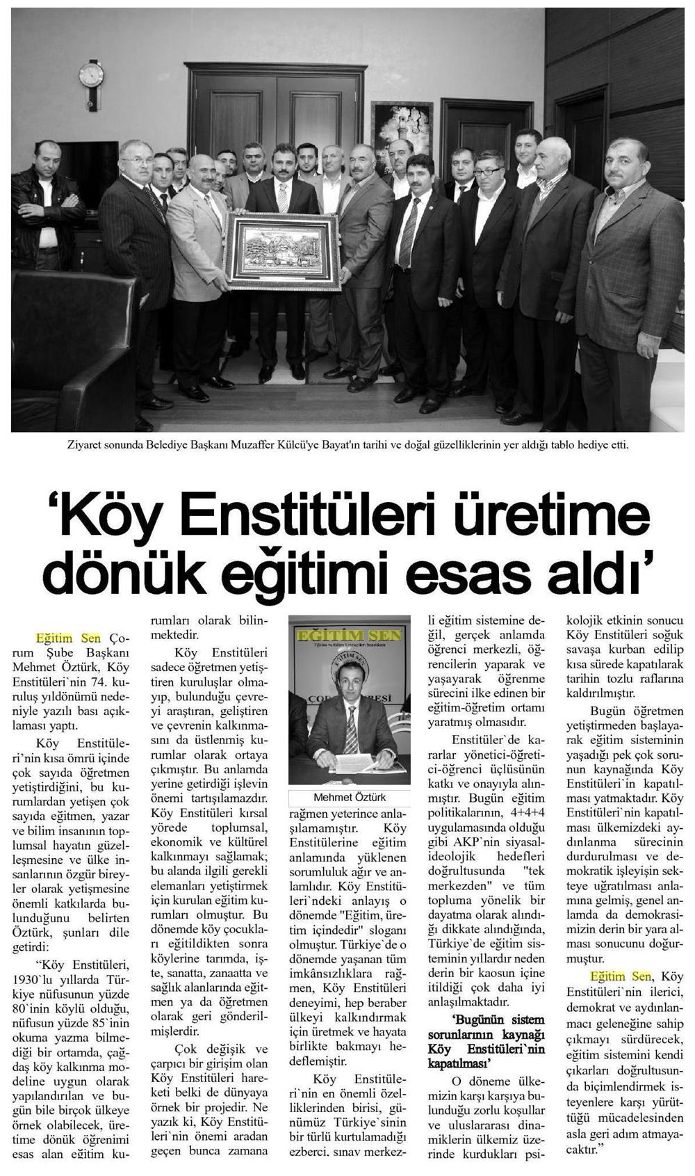 Köy Enstitüleri Üretime Dönük Eğitimi Esas Aldı - Çorum Hakimiyet