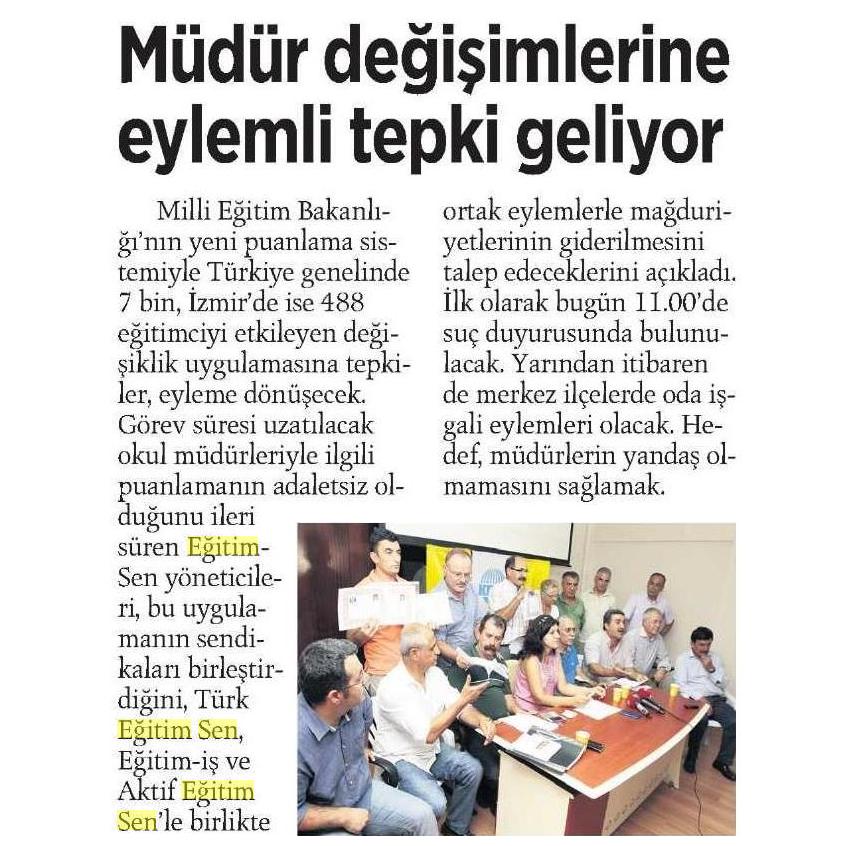 Müdür Değişimlerine Eylemli Tepki Geliyor - Milliyet Ege