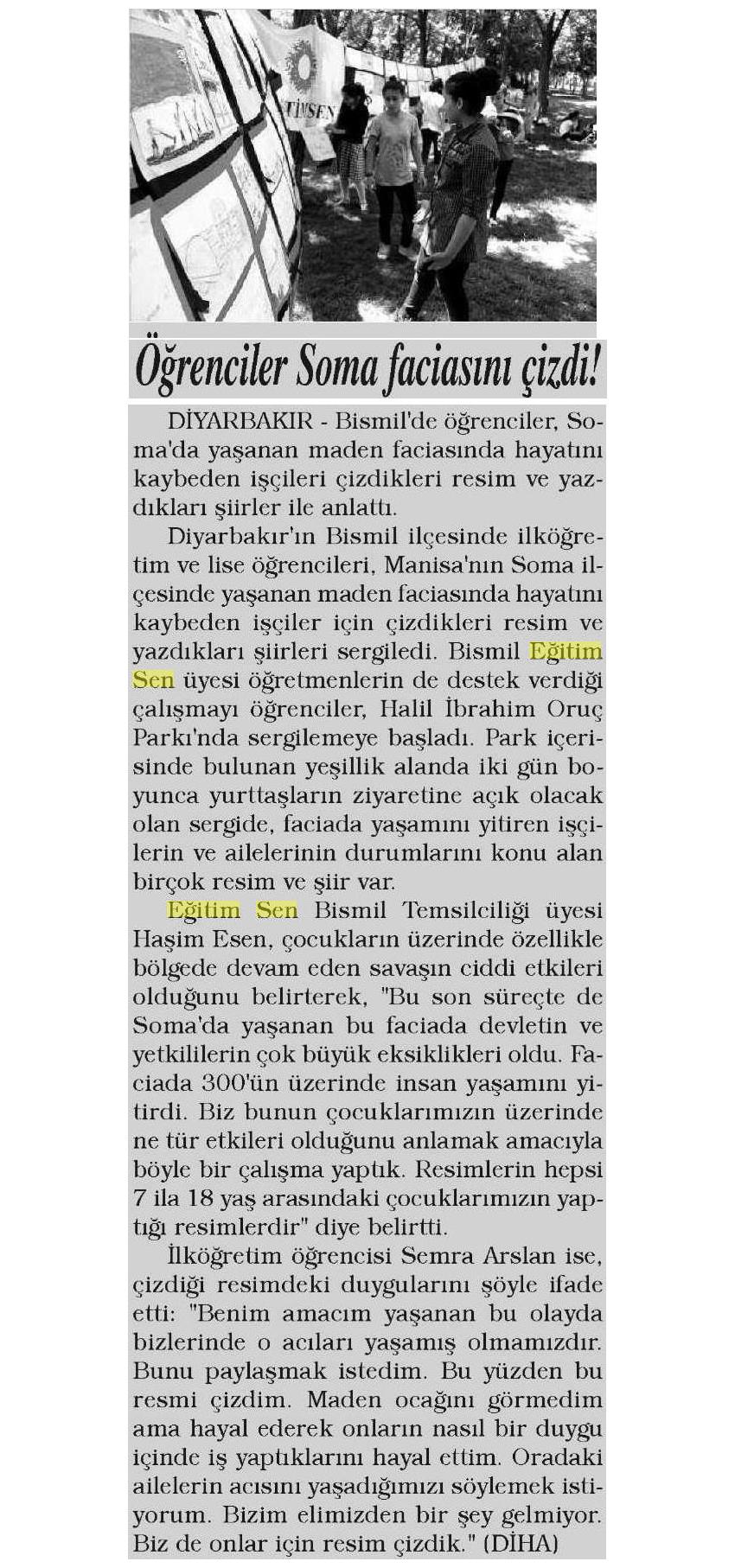 Öğrenciler Soma Faciasını Çizdi - Güneydoğu Güncel