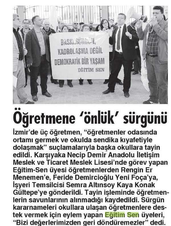Öğretmene Önlük Sürgünü - Cumhuriyet