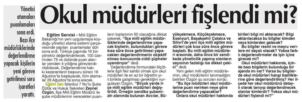 Okul Müdürleri Fişlendi mi? - Cumhuriyet