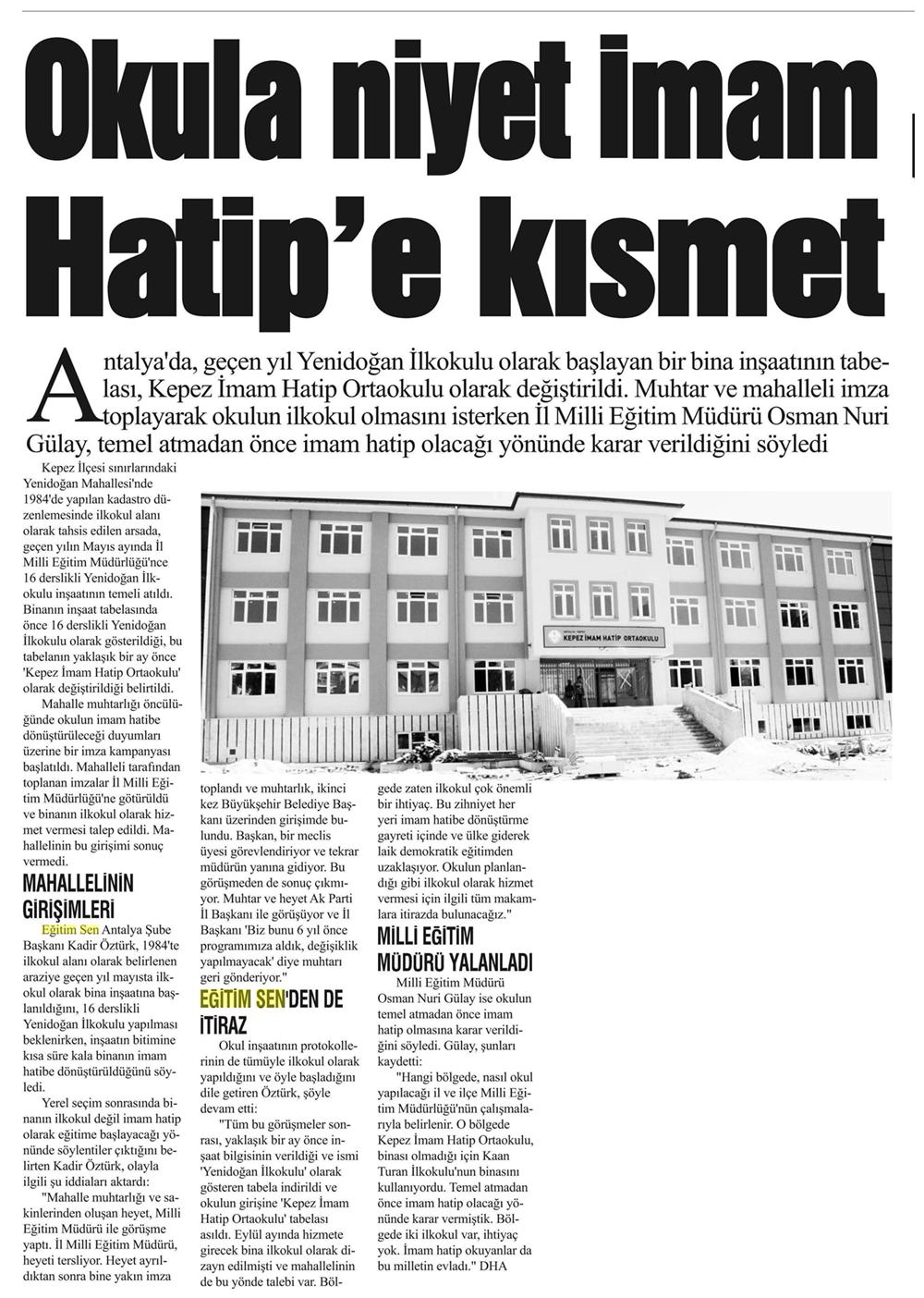 Okula Niyet İmam Hatip'e Kısmet - Antalya Hilal