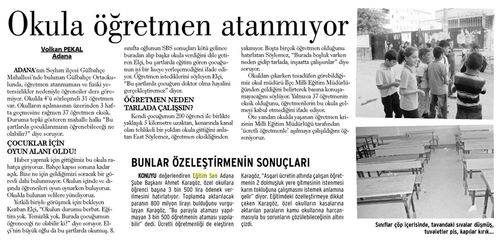 Okula Öğretmen Atanmıyor - Evrensel