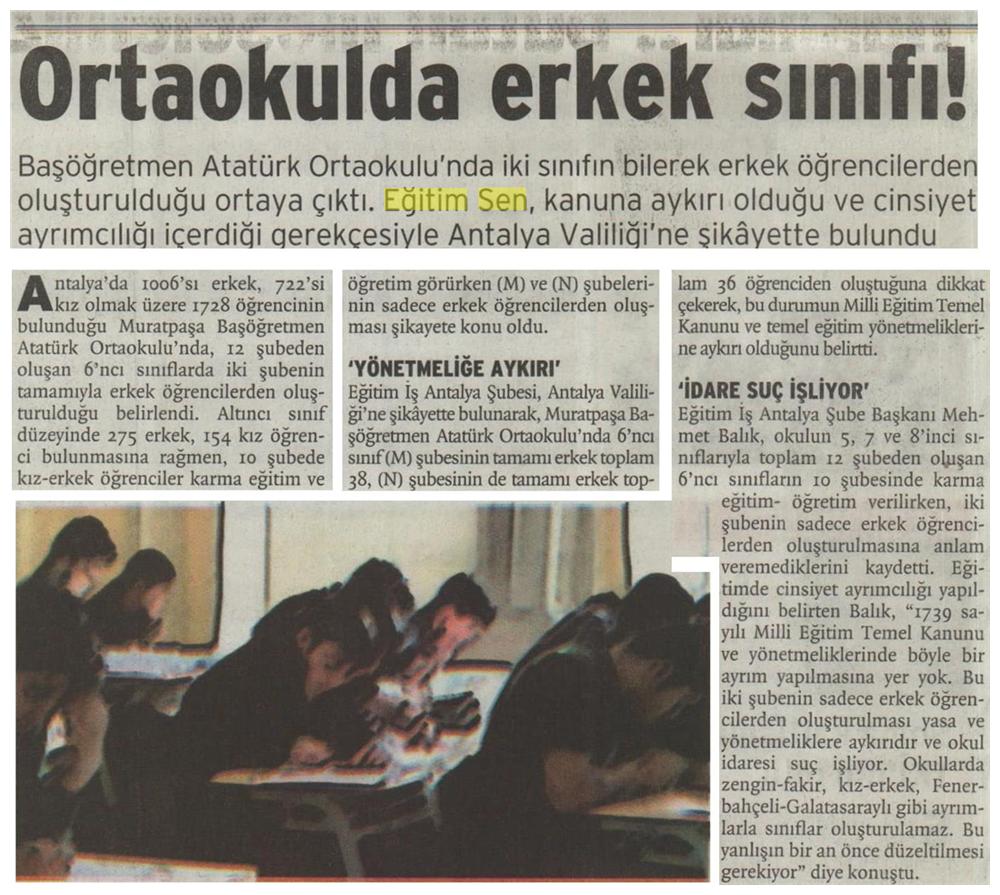 Ortaokulda Erkek Sınıfı! - Birgün
