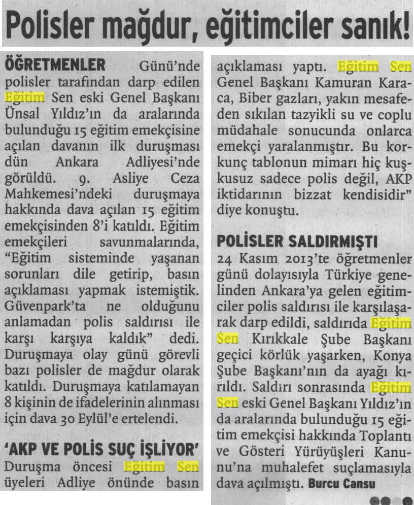 Polisler Mağdur, Eğitimciler Sanık - Birgün