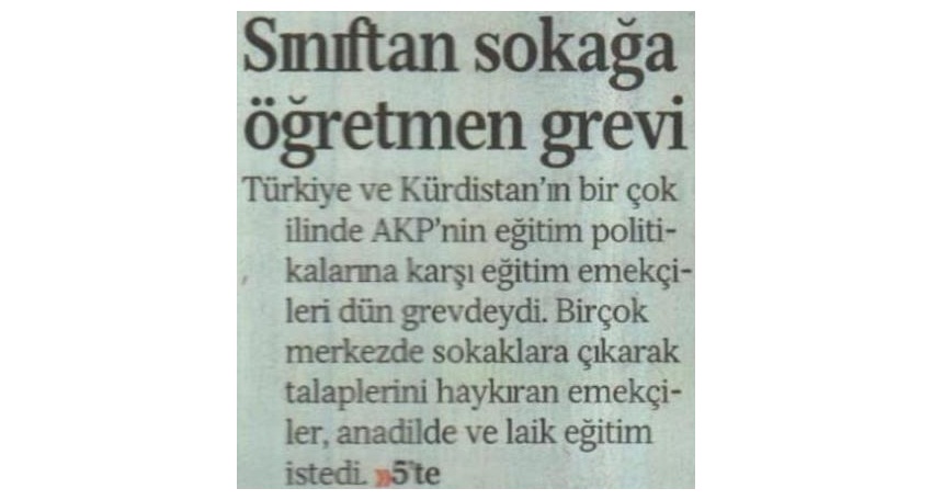 Sınıftan Sokağa Öğretmen Grevi - Özgür Gündem