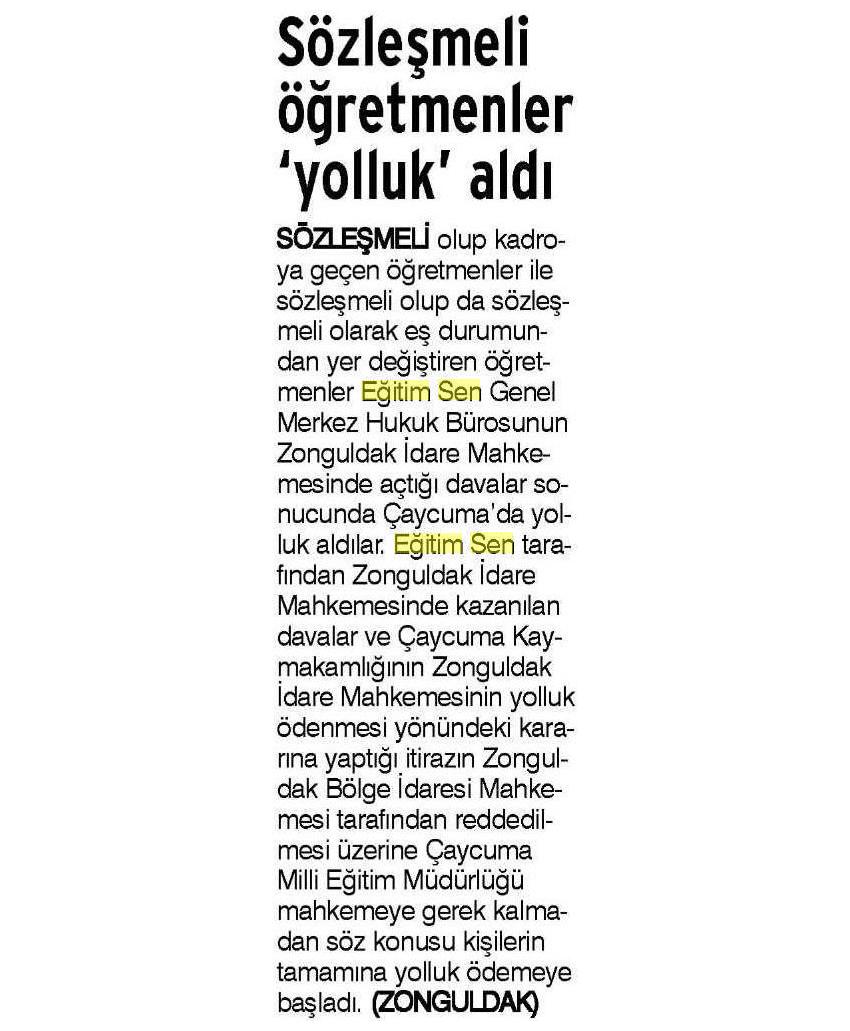 Sözleşmeli Öğretmenler Yolluk Aldı - Evrensel