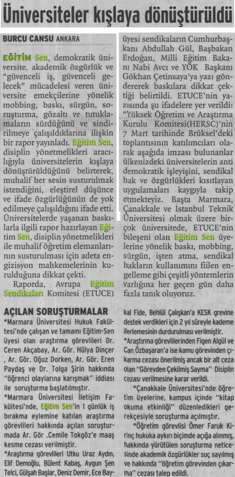 Üniversiteler Kışlaya Dönüştürüldü - Birgün