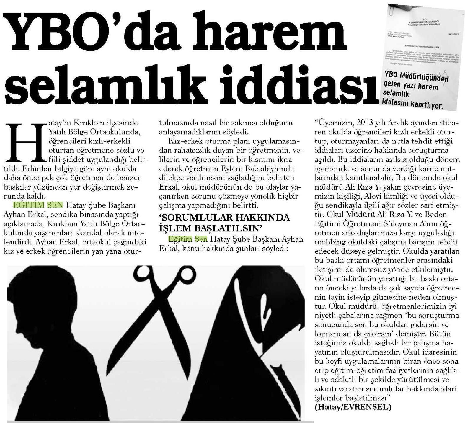 YBO'da Harem Selamlık İddiası - Evrensel