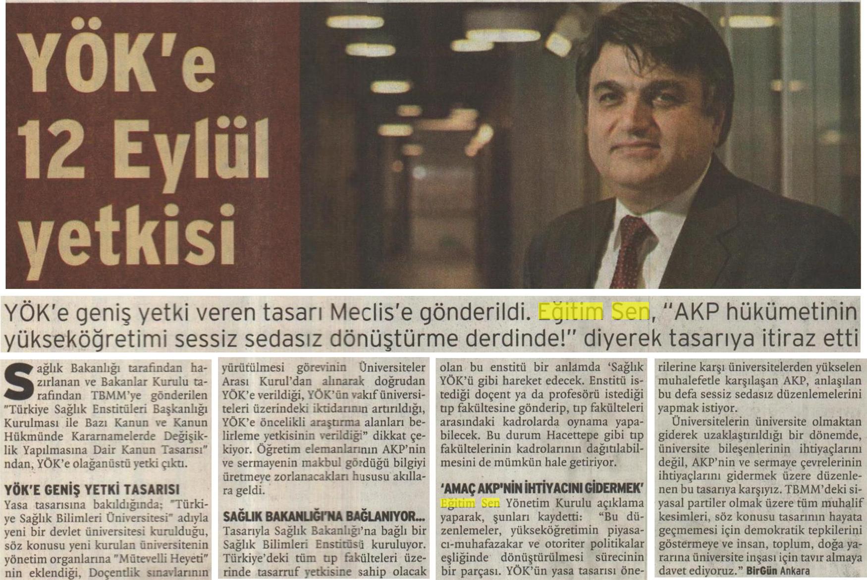 YÖK'e 12 Eylül Yetkisi - Birgün