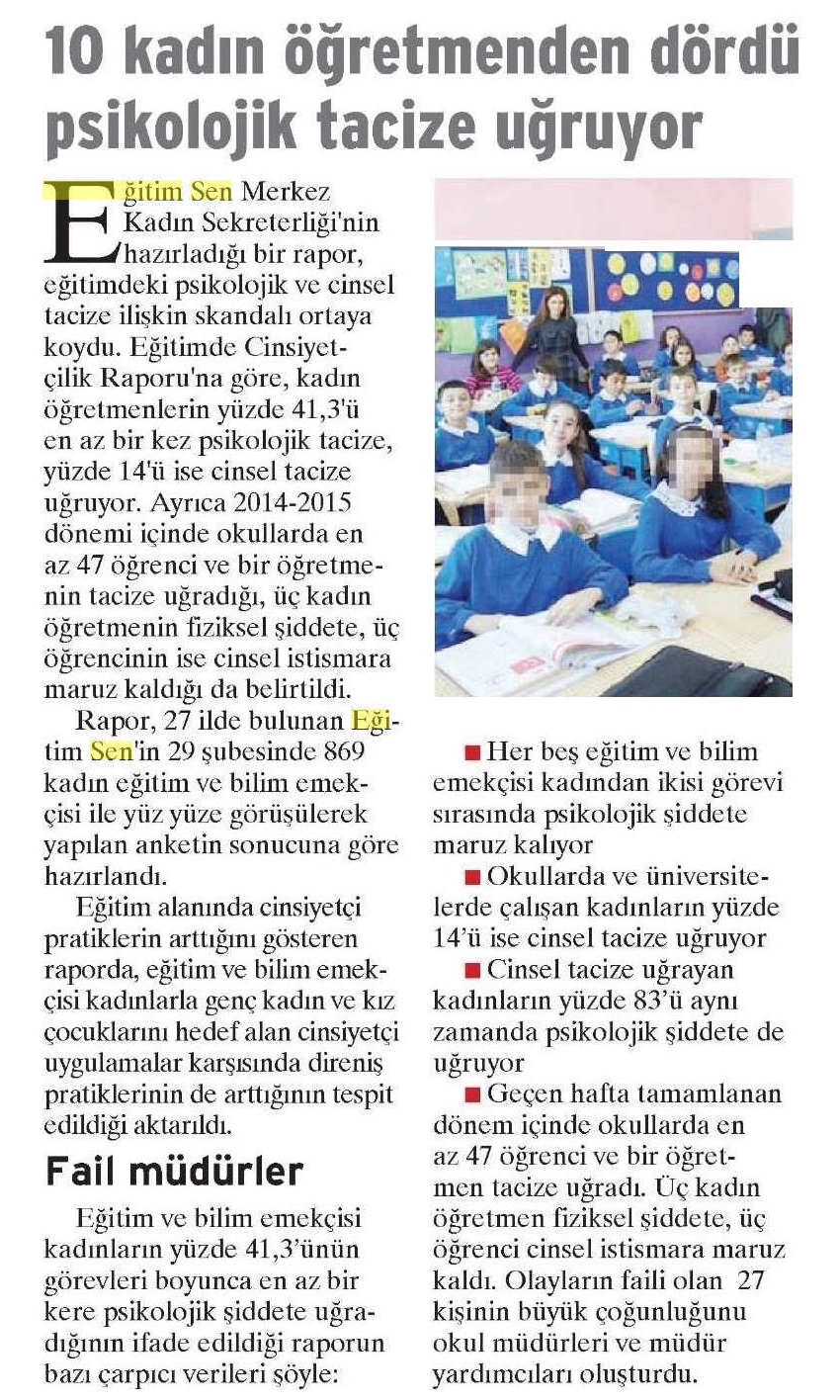 10 Kadın Öğretmenden 4'ü Psikolojik Tacize Uğruyor - Birgün