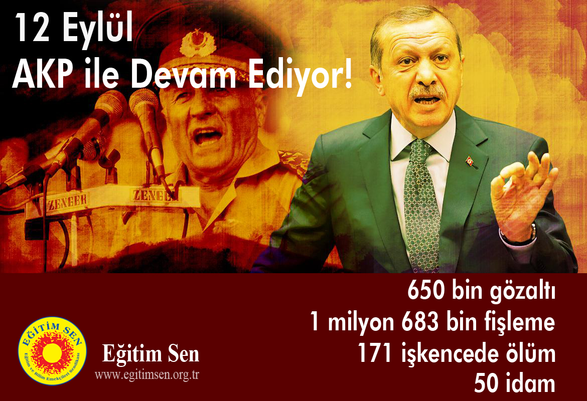 12 Eylül Zihniyeti ve Uygulamaları AKP İle Sürüyor!