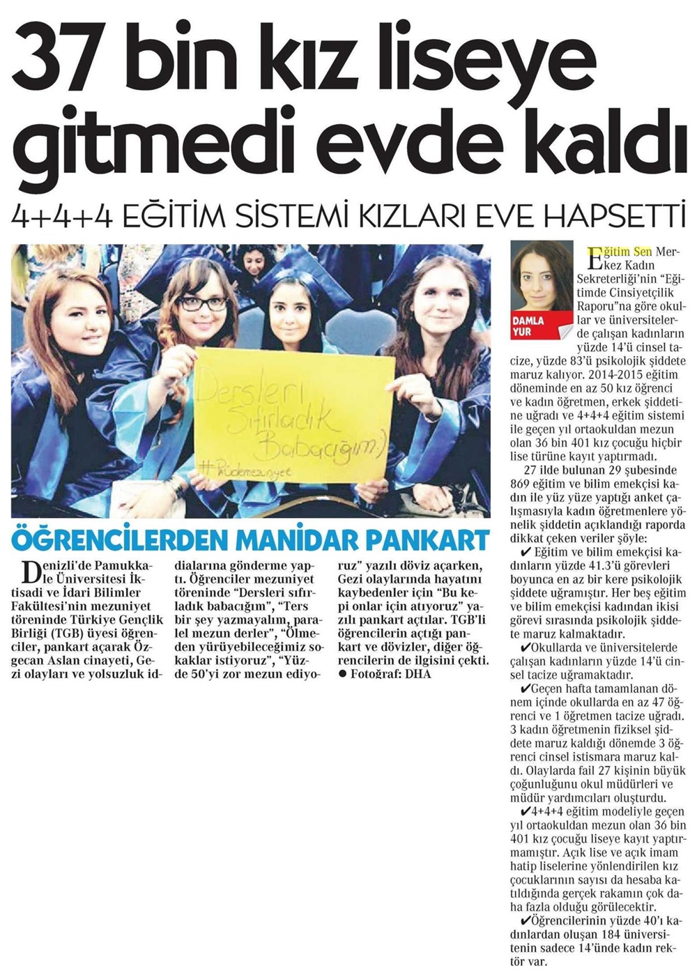 37 Bin Kız Okula Liseye Gitmedi - Cumhuriyet