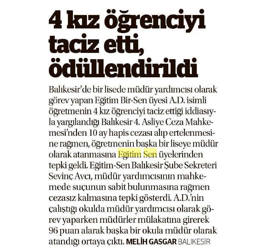 4 Kız Öğrenciyi Taciz Etti, Ödüllendirildi - Meydan