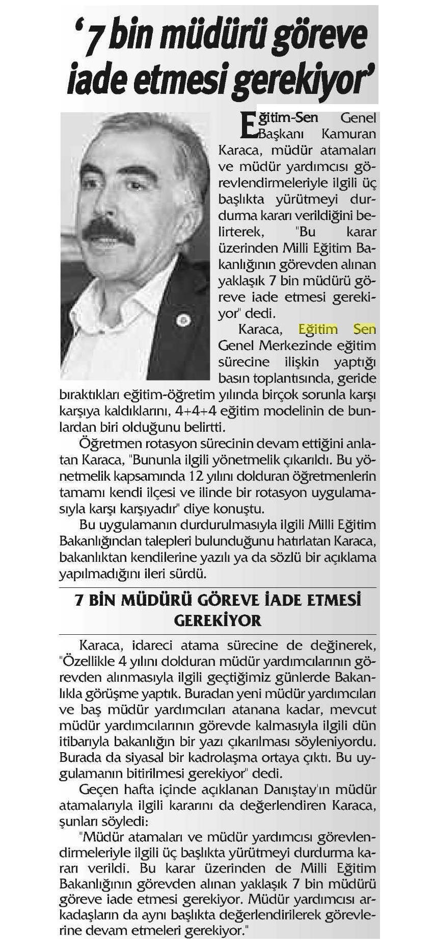 '7 Bin Müdürü Göreve İade Etmesi Gerekiyor' - Diyarbakır Söz