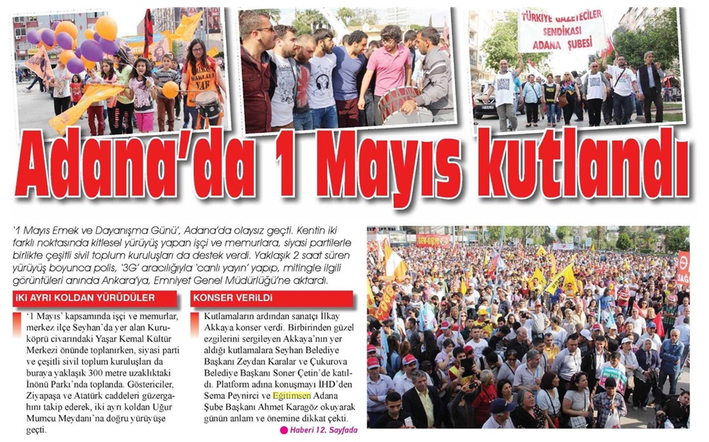 Adana'da 1 Mayıs Kutlandı - İlkhaber Adana