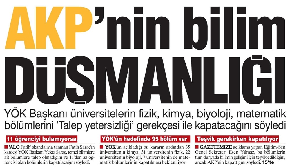 AKP'nin Bilim Düşmanlığı - Yurt