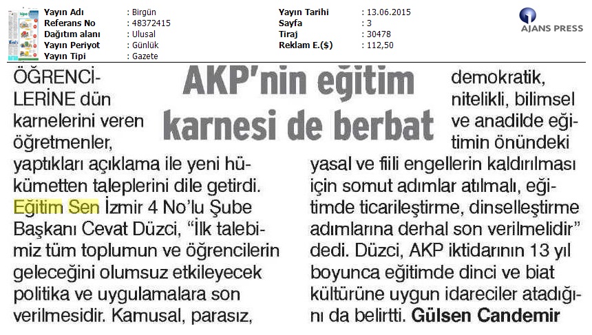 AKP'nin Eğitim Karnesi Berbat - Birgün