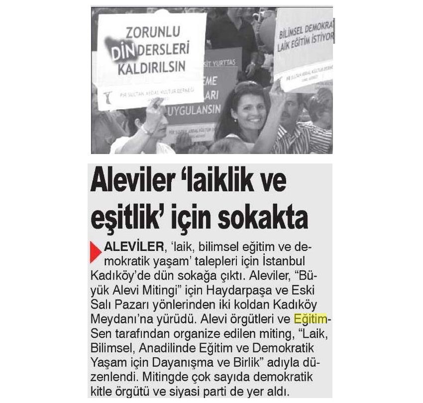 Aleviler 'Laiklik ve Eşitlik' İçin Sokakta - Şok