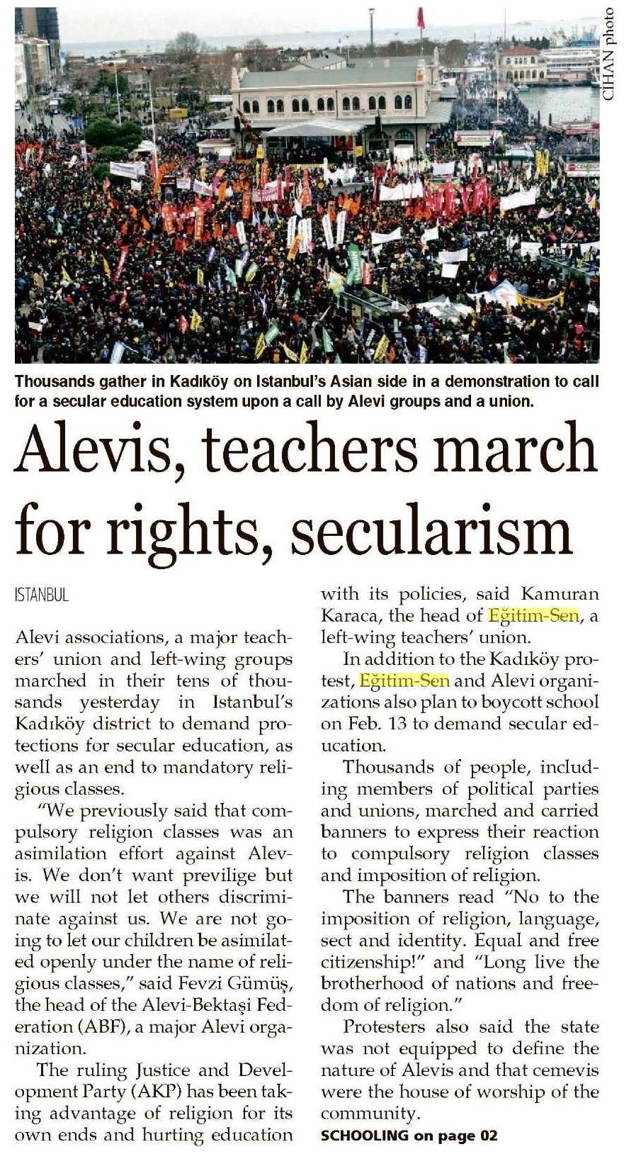 Alevis, Teachers March For Rights, Secularism - Hürriyet Daily News