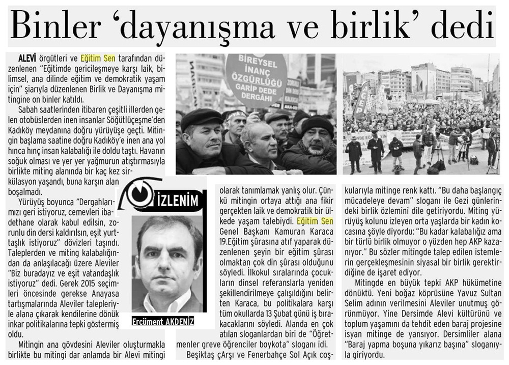 Binler 'Dayanışma ve Birlik' Dedi - Evrensel
