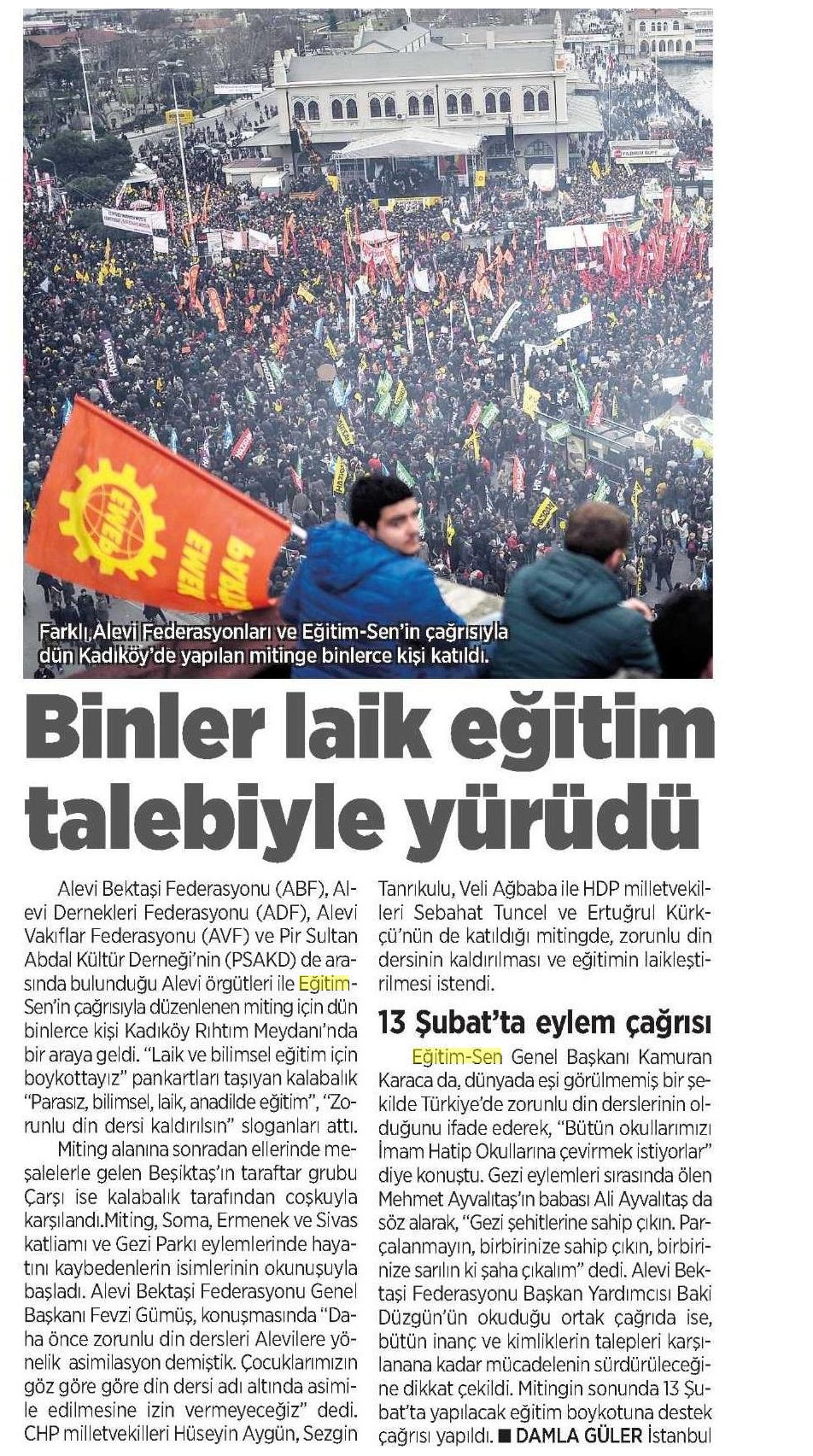 Binler Laik Eğitim Talebiyle Yürüdü - Milliyet