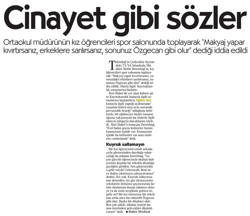 Cinayet Gibi Sözler - Cumhuriyet