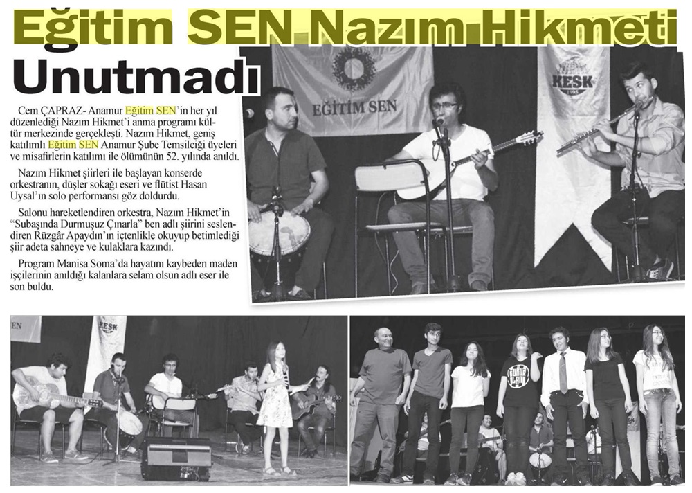 Eğitim Sen Nazım Hikmet'i Unutmadı - Anamur Haberci