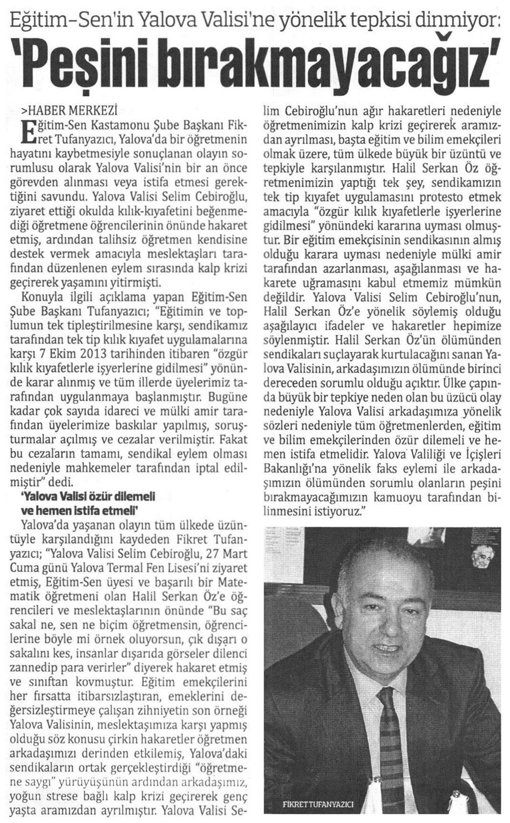 Eğitim Sen: Peşini Bırakmayacağız! - Kastamonu Doğrusöz