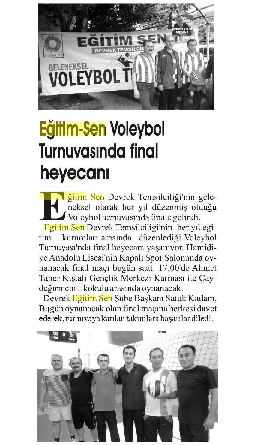 Eğitim Sen Voleybol Turnuvasında Final Heyecanı - Devrek Bölge Haber