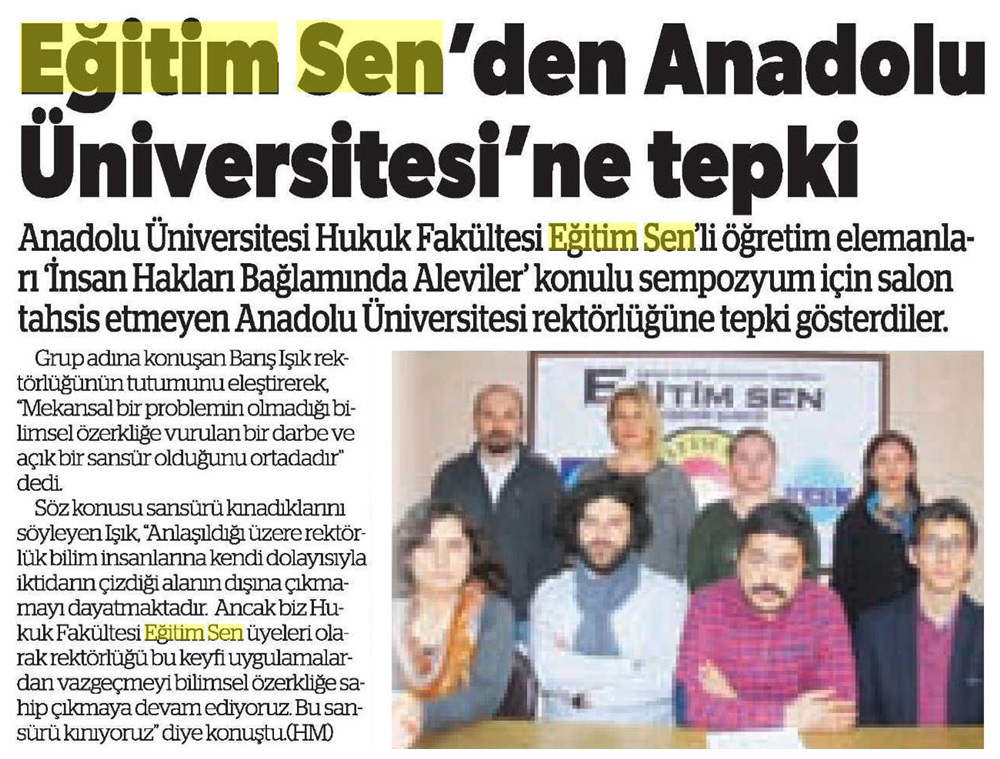 Eğitim Sen'den Anadolu Üniversitesi'ne Tepki - Eskişehir Sonhaber