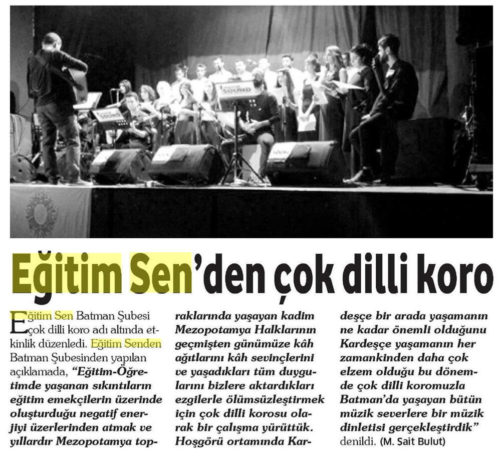 Eğitim Sen'den Çokdilli Koro - Batman Postası