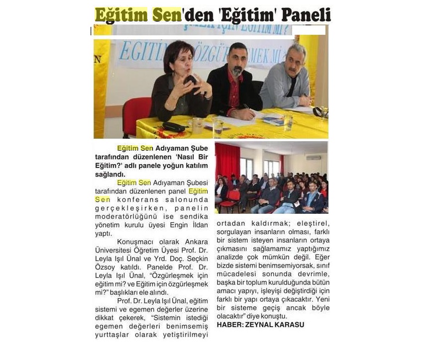 Eğitim Sen'den Eğitim Paneli - Adıyaman'da Bugün