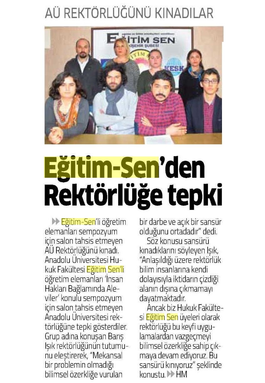 Eğitim Sen'den Rektörlüğe Tepki - Eskişehir Anadolu