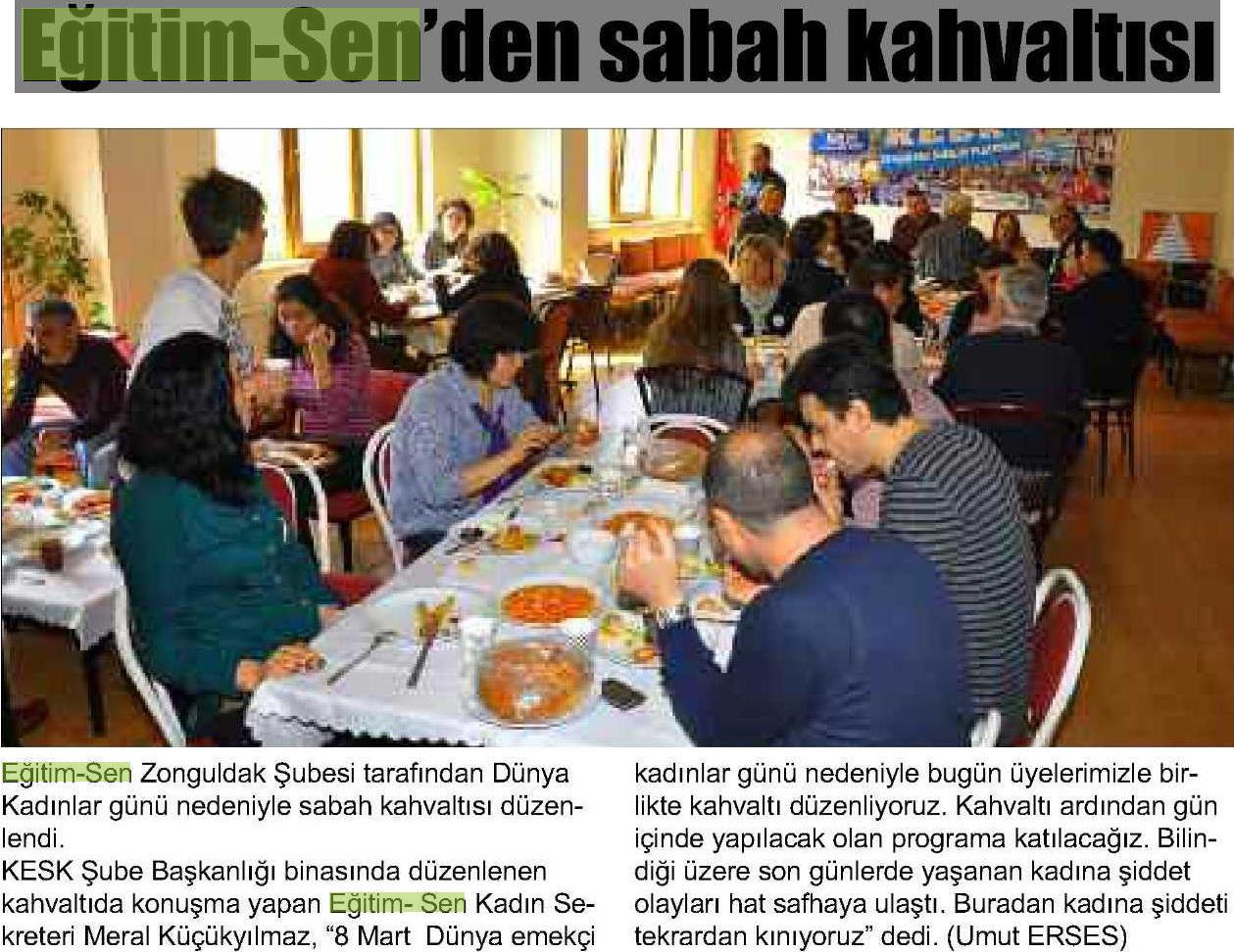 Eğitim Sen'den Sabah Kahvaltısı - Şafak Gazetesi