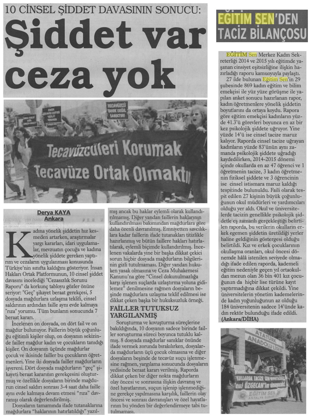 Eğitim Sen'den Taciz Bilançosu - Evrensel