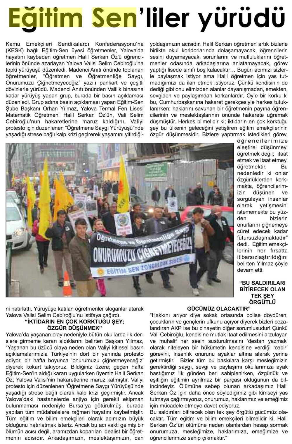 Eğitim Sen'liler Yürüdü - Önder (Zonguldak)